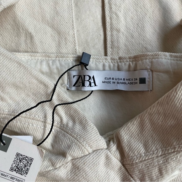 NWT Beige/Cream Zara Denim Midi Dress - Picture 5 of 11